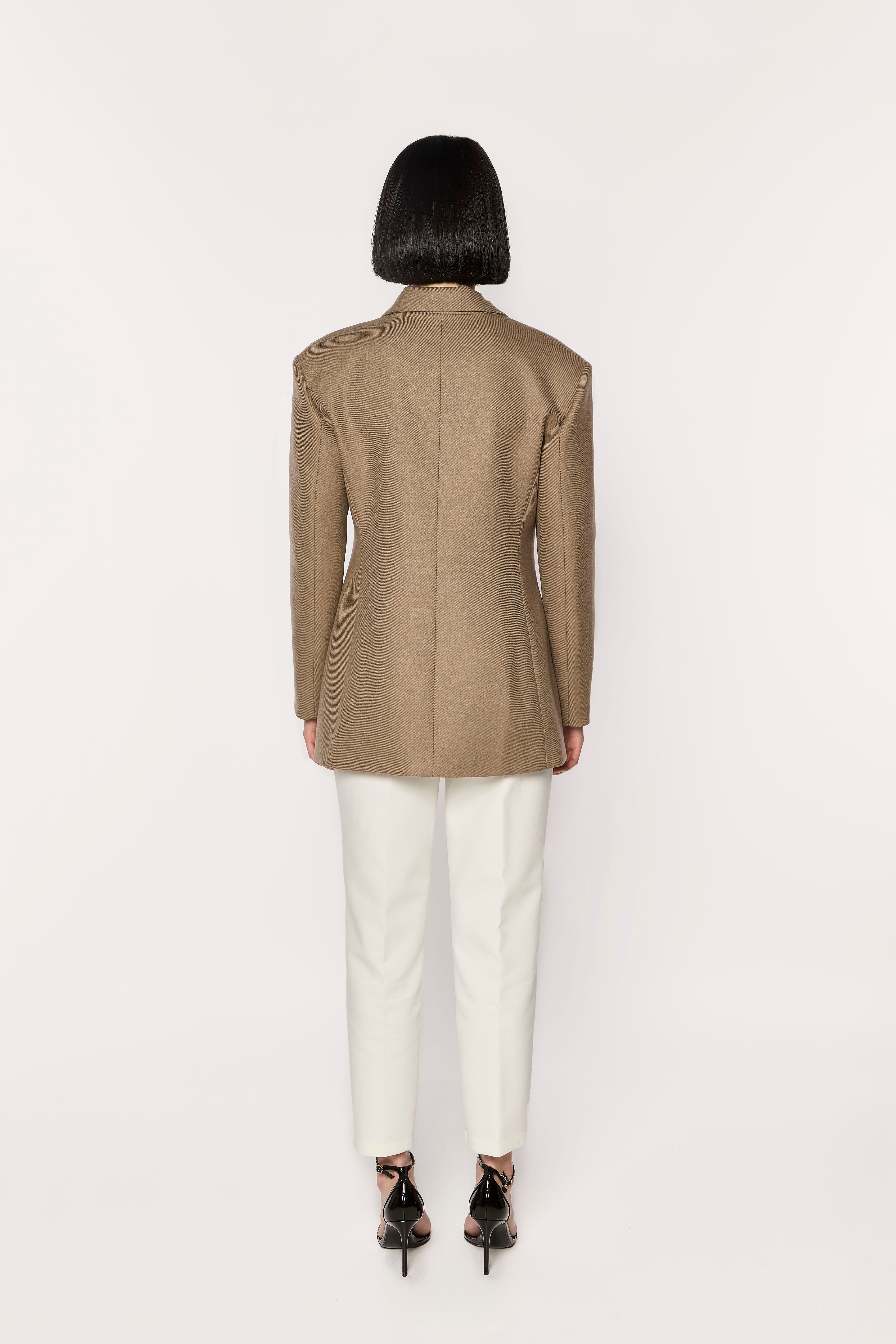 Gianza Taupe Wool Blazer