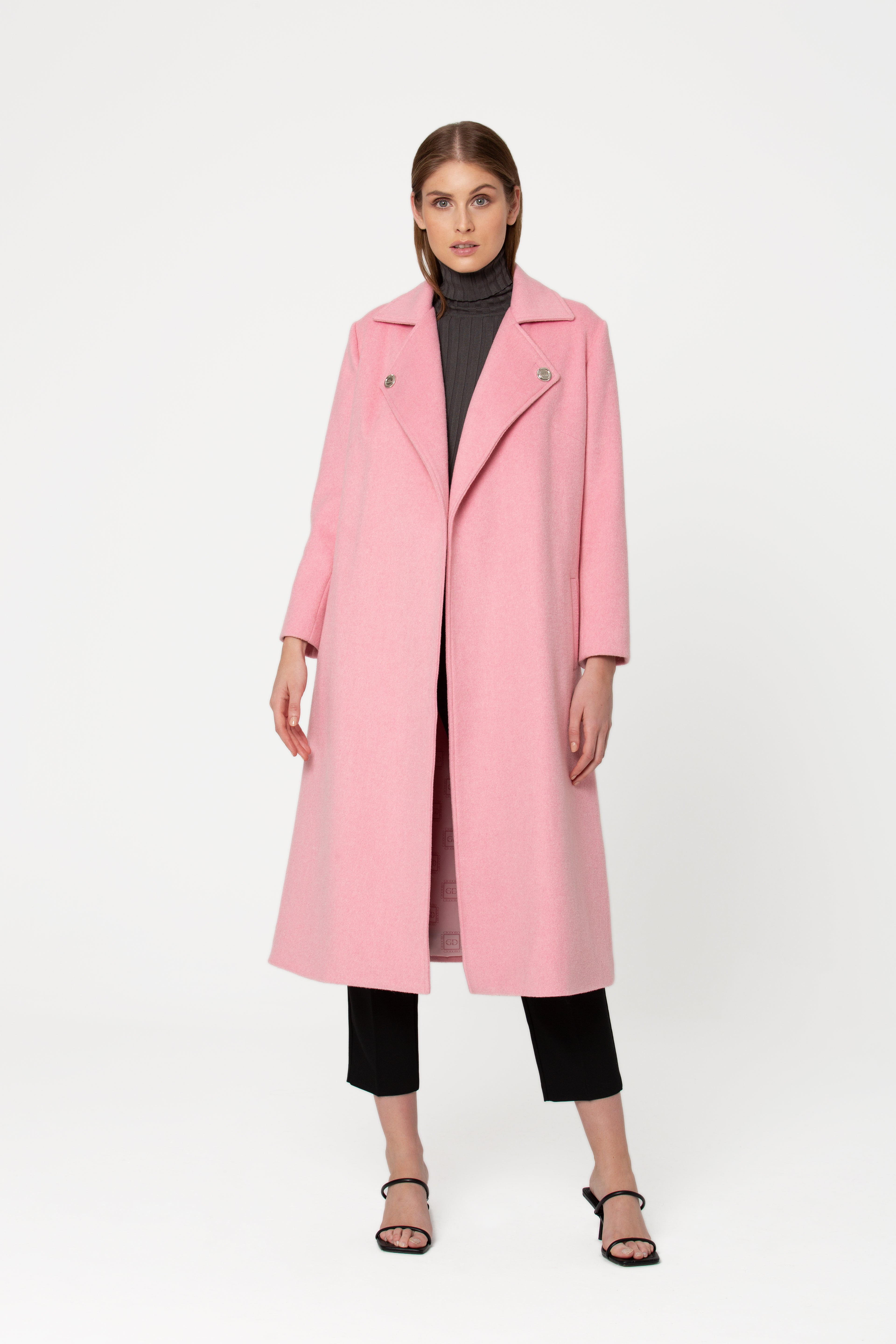 WINTER WOOL COAT PINK; LUXURY COATS; LUXURY COAT WOOL; PINK COAT; WOMEN PINK COAT