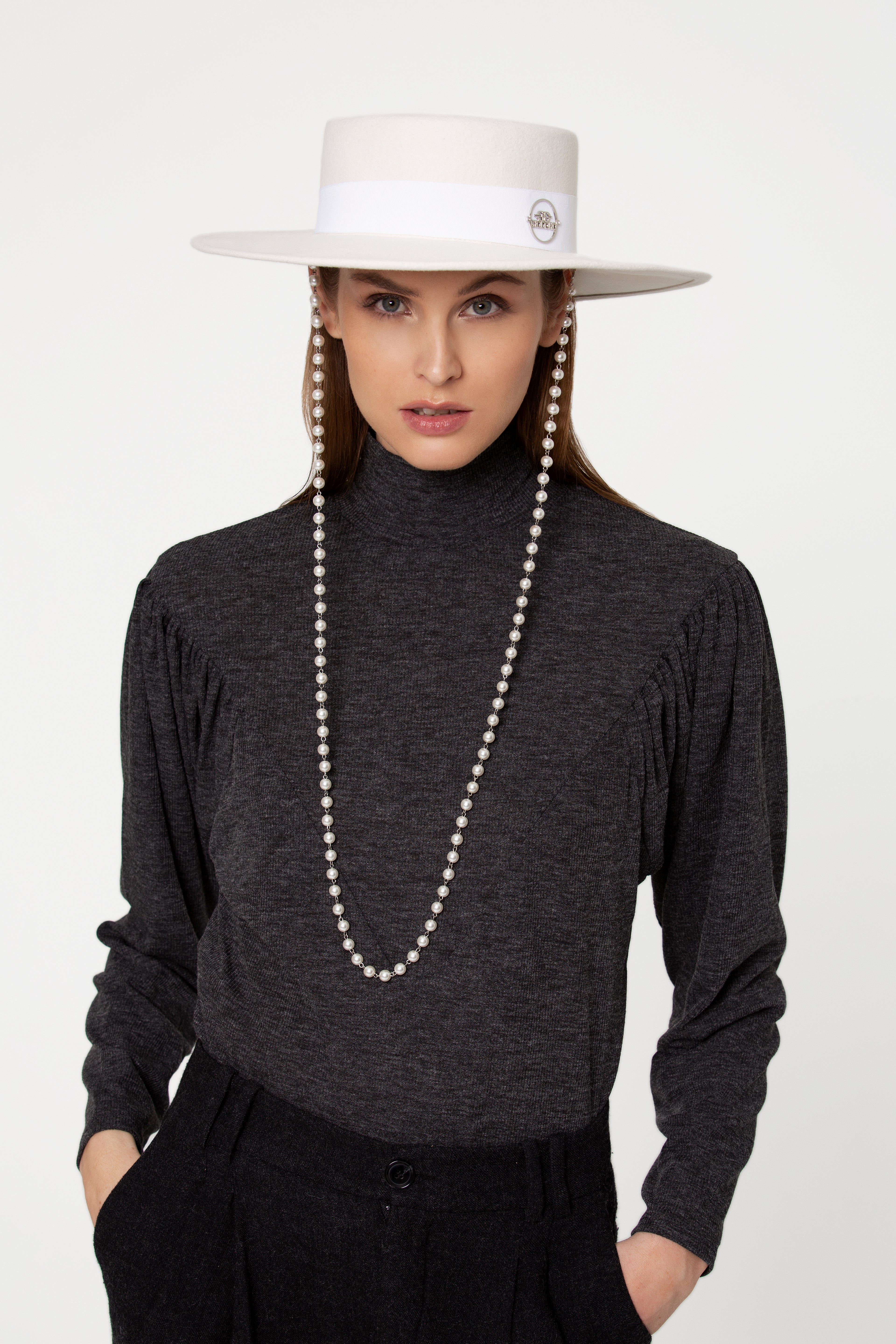 Gidoa Pearl Canotier Felt Hat