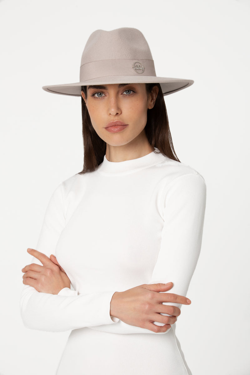 Alvossi Fedora Felt Hat in Grey Color