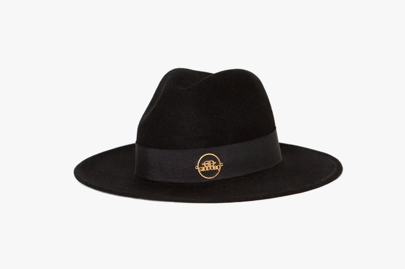 Alvossi Fedora Black Felt Hat