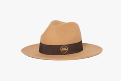 Alvossi Fedora Felt Hat with Brown Ribbon