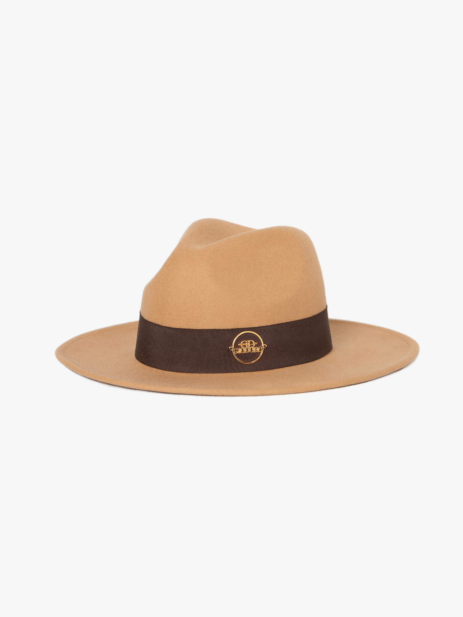Alvossi Fedora Felt Hat with Brown Ribbon