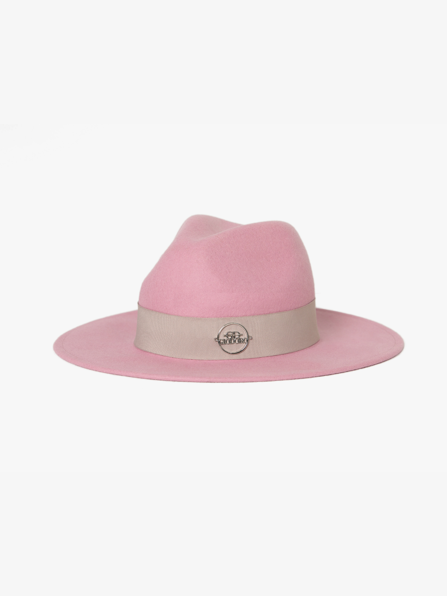 Alvossi Rose Fedora Hat with Grey Ribbon