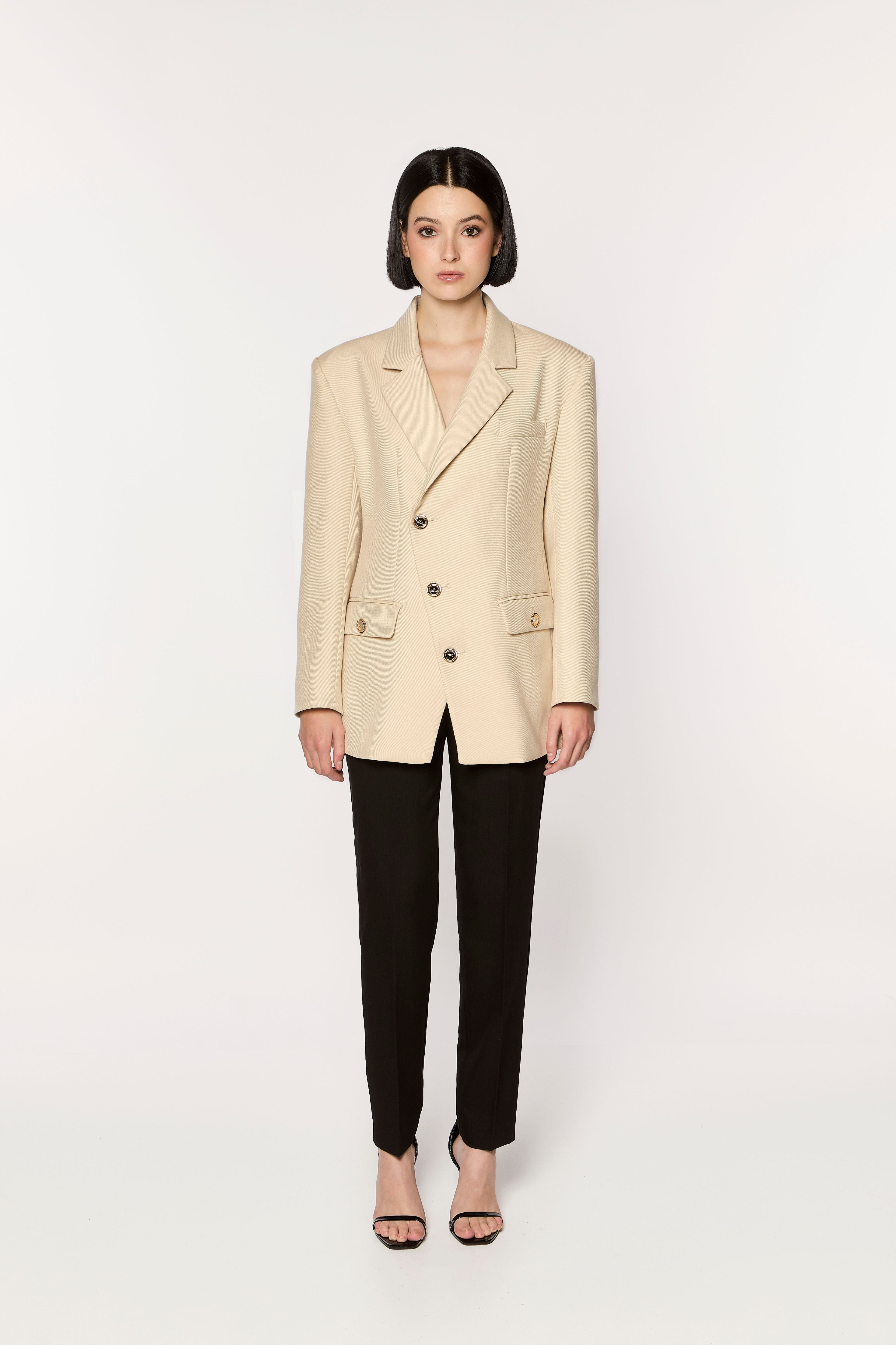 Gianza Off-White Wool Blazer