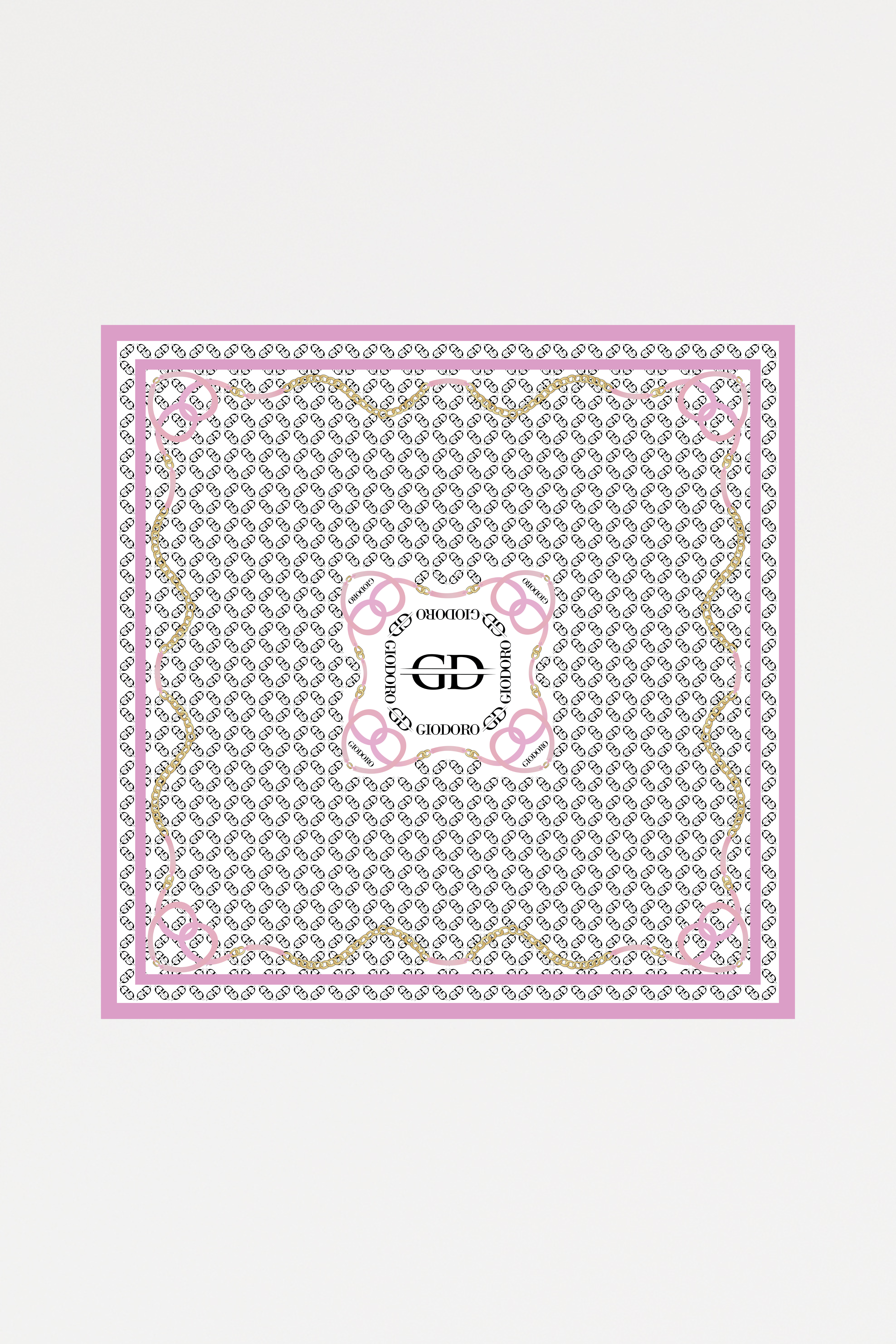 GD Monogram Print silk Scarf 90